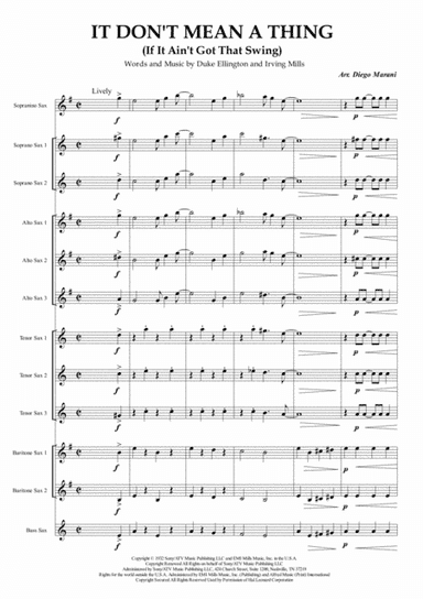 It Don't Mean A Thing (If It Ain't Got That Swing) (arr. Diego Marani)