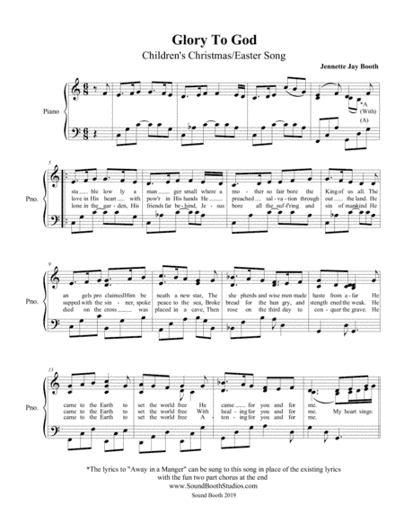 Glory to God Children's Christmas/Easter Song