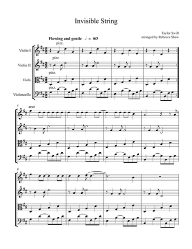 Invisible String (arr. Rebecca Shaw)