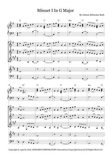 Minuet I In G Major (arr. Fernanda Moura)