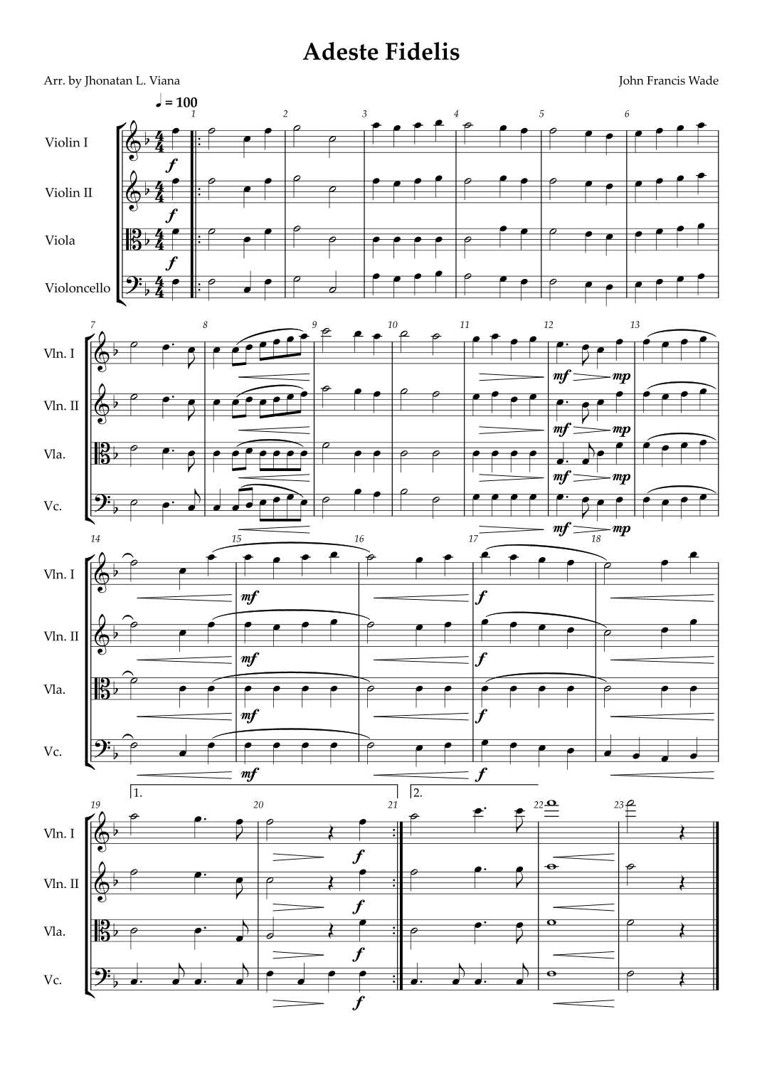 Adeste Fidelis (arr. Jhonatan Lucio Viana)