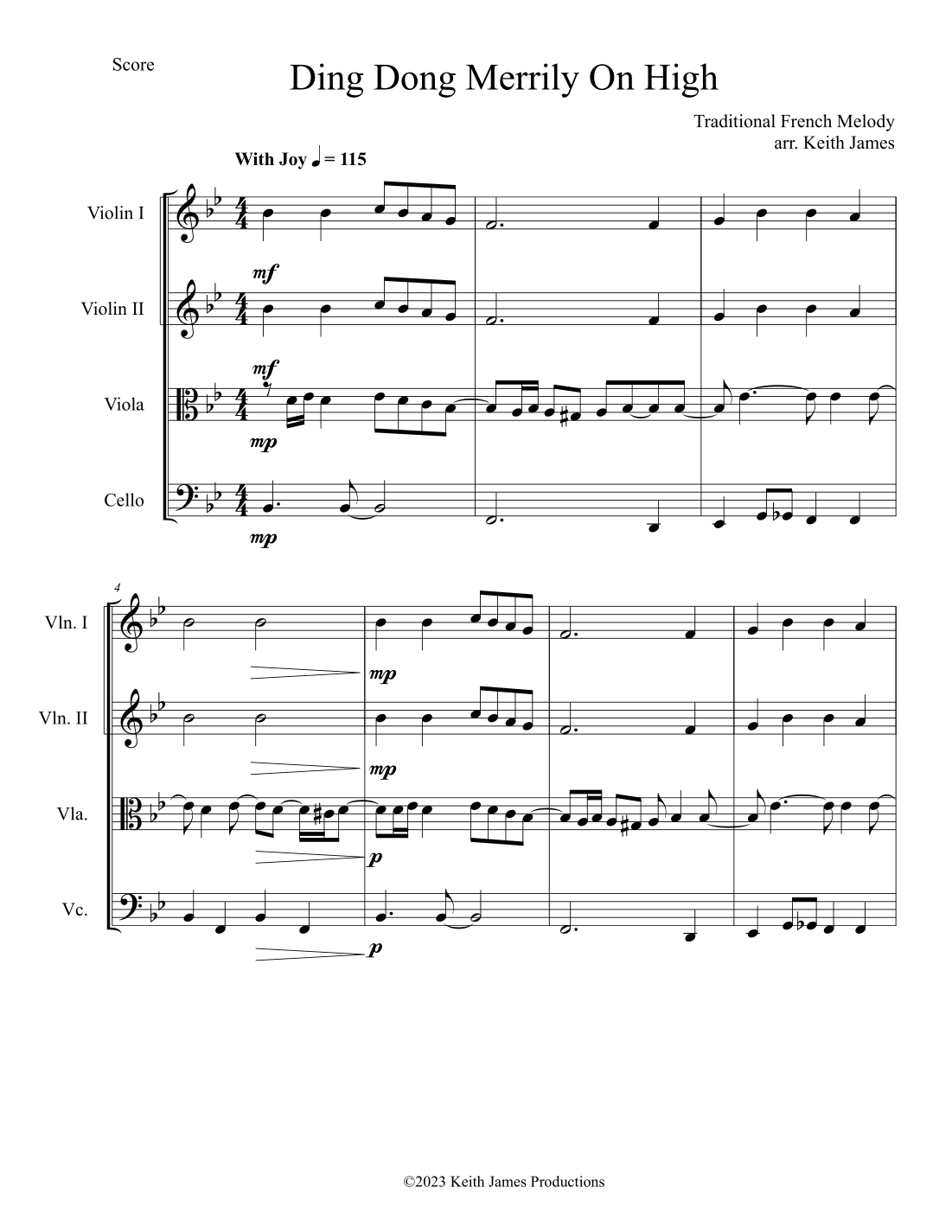 Ding Dong Merrily On High (arr. Keith James)