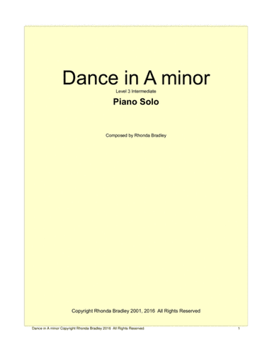 Dance in A minor Intermediate Piano Solo