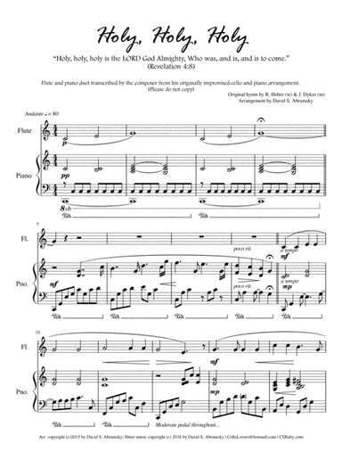 Holy, Holy, Holy (arr. for flute and piano) (arr. David S. Abramsky)