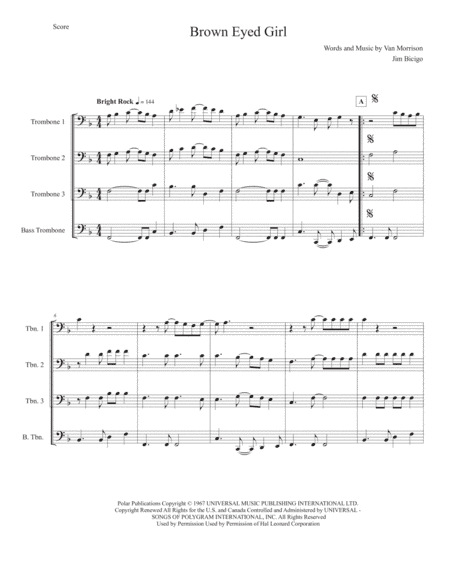 Brown Eyed Girl (arr. Jim Bicigo)