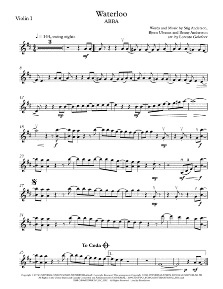 Waterloo (arr. Lorento Golofeev)