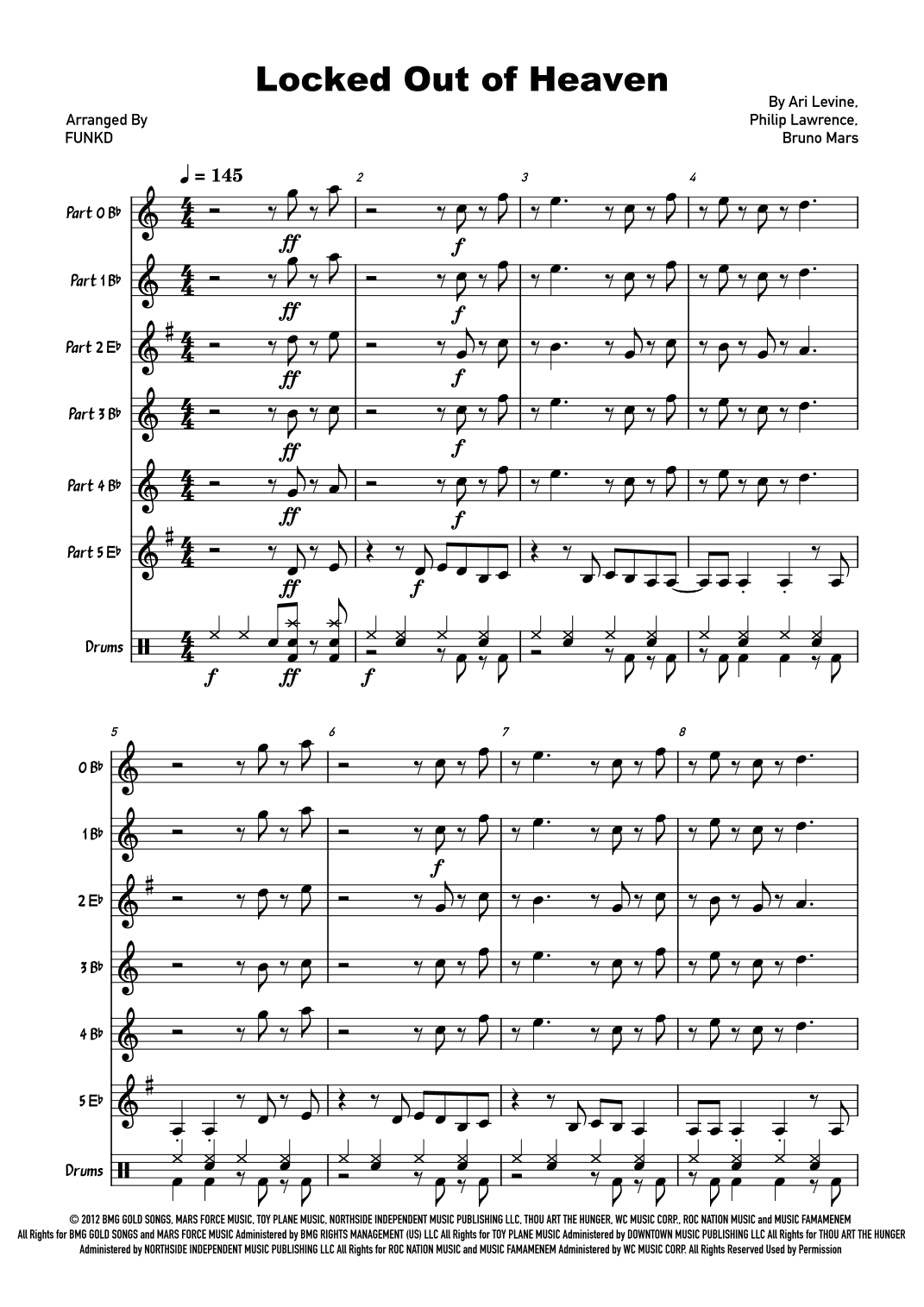 Locked Out Of Heaven (arr. FUNKD)