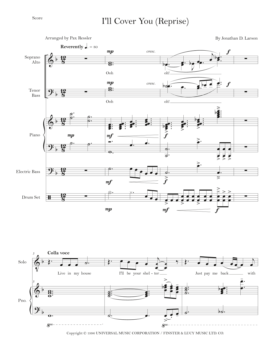 I'll Cover You - Reprise (arr. Pax Ressler)