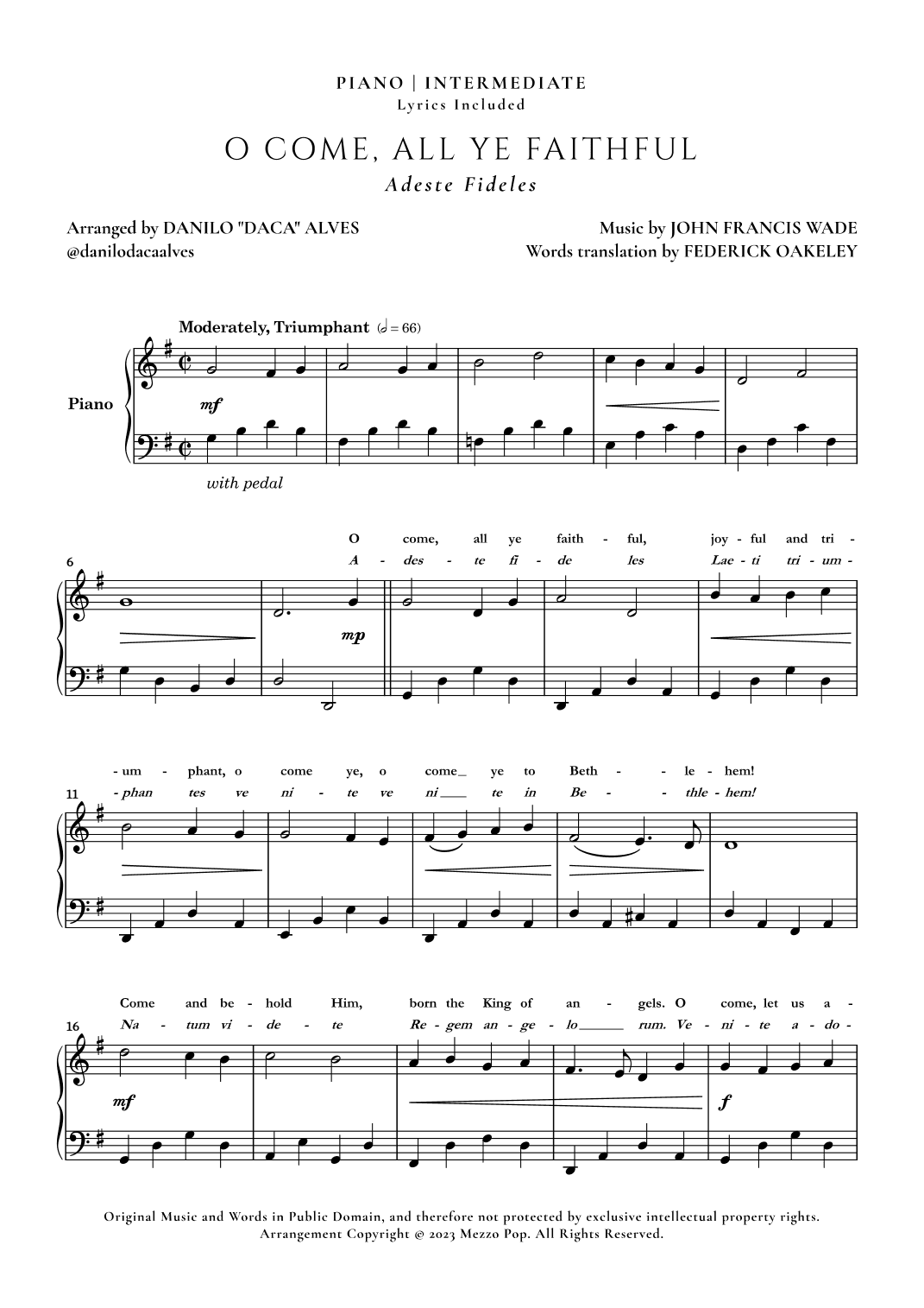 O Come, All Ye Faithful (arr. Danilo "Daca" Alves)