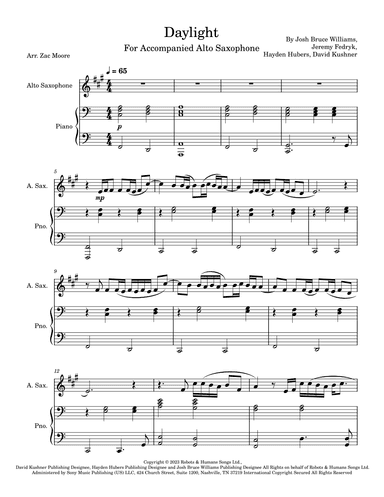 Daylight (arr. Zac Moore)