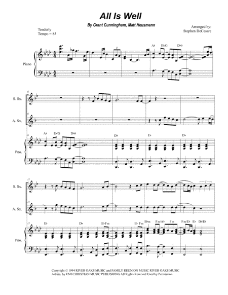 All Is Well (arr. Stephen DeCesare)