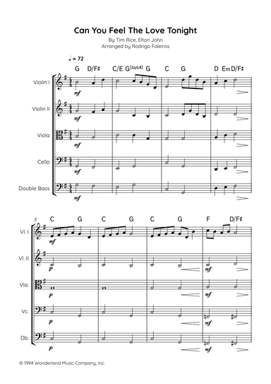 Can You Feel The Love Tonight (arr. Rodrigo Faleiros)