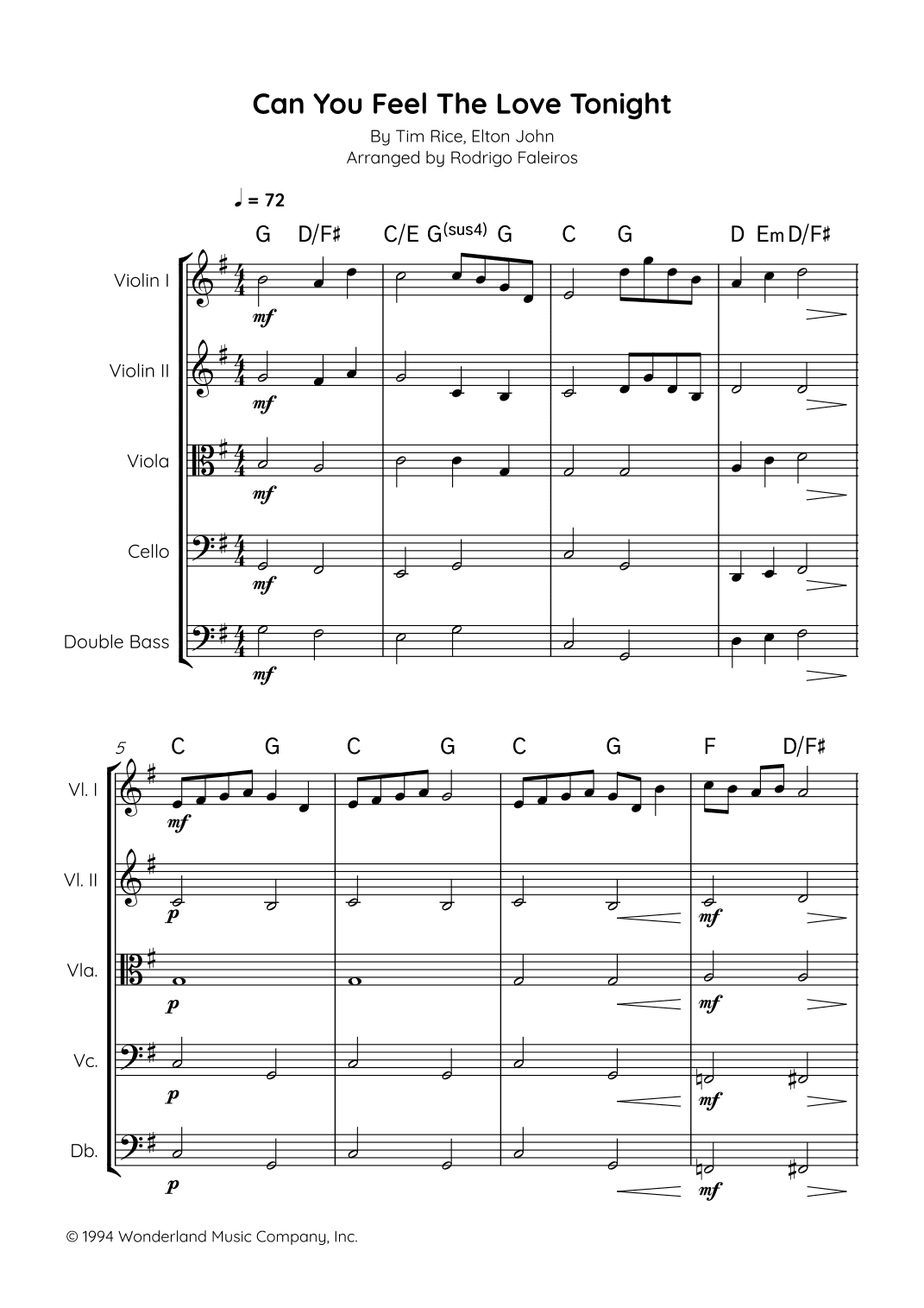 Can You Feel The Love Tonight (arr. Rodrigo Faleiros)