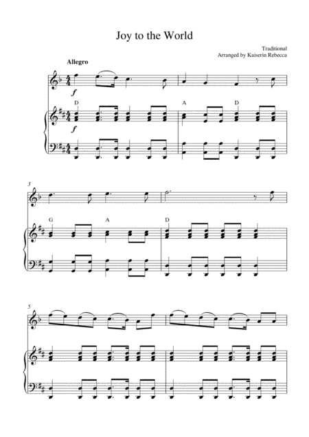 Joy to the World (arr. Kaiserin Rebecca)