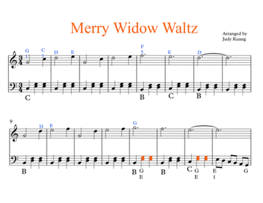 Merry Widow Waltz Easy Piano (arr. Judy Kuang)