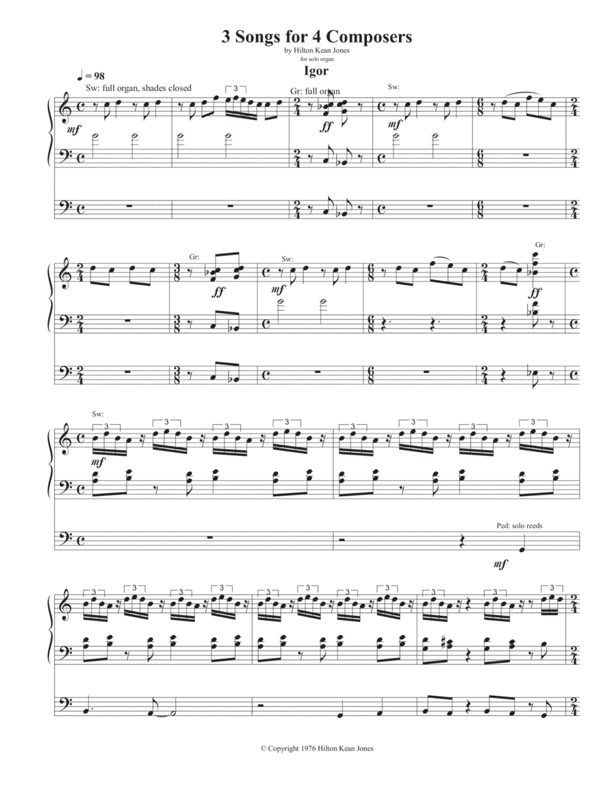 3 Songs for 4 Composers - Igor
