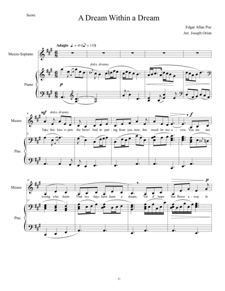 A Dream Within a Dream (arr. Joseph Orien)