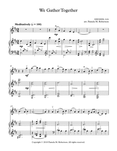 We Gather Together - Piano and Violin (arr. Pamela M. Robertson)