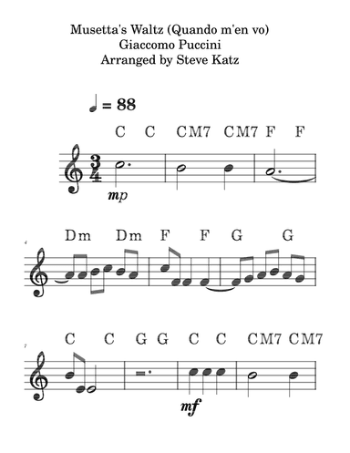Musetta's Waltz (Quando m'en vo) (arr. Steve Katz)