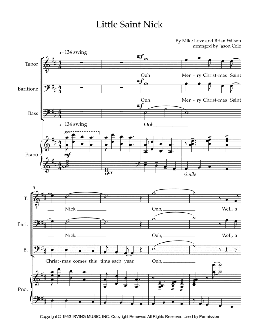 Little Saint Nick (arr. Jason Cole)