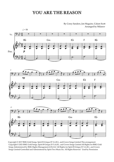 You Are The Reason (arr. Milanov)