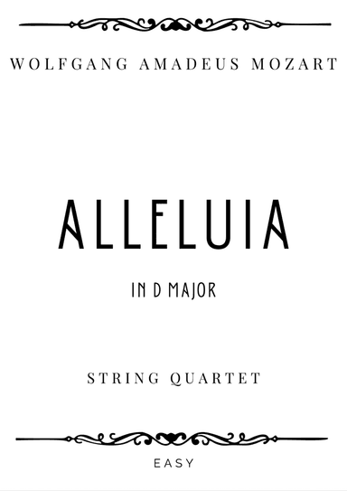Mozart - Alleluia in D Major - Easy (arr. Piacere Music Sheets)