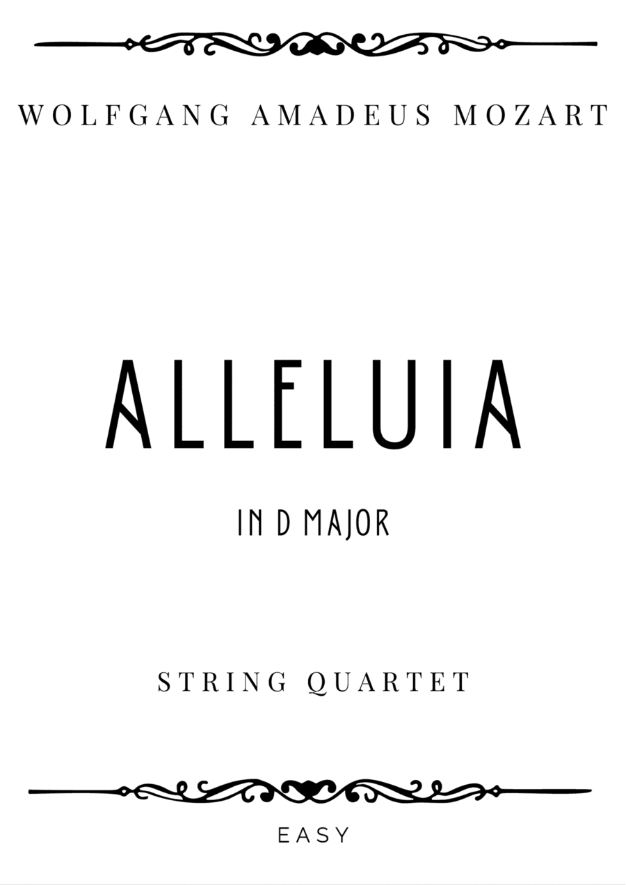 Mozart - Alleluia in D Major - Easy (arr. Piacere Music Sheets)