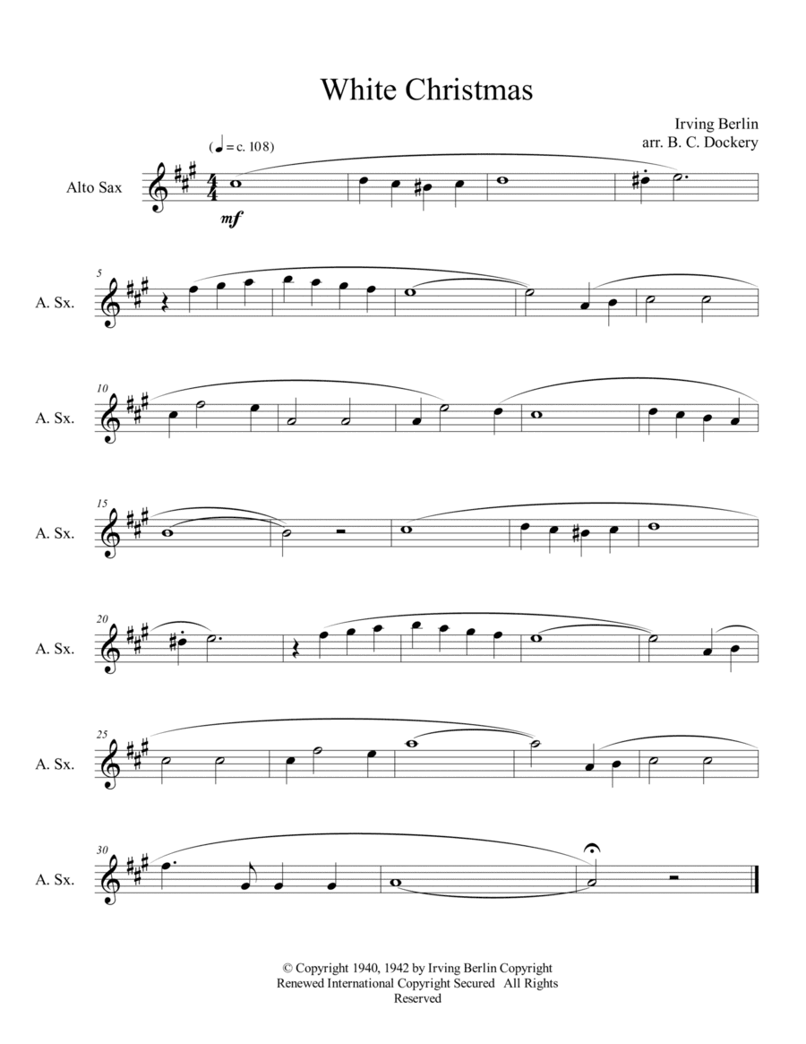 White Christmas (arr. B. C. Dockery)