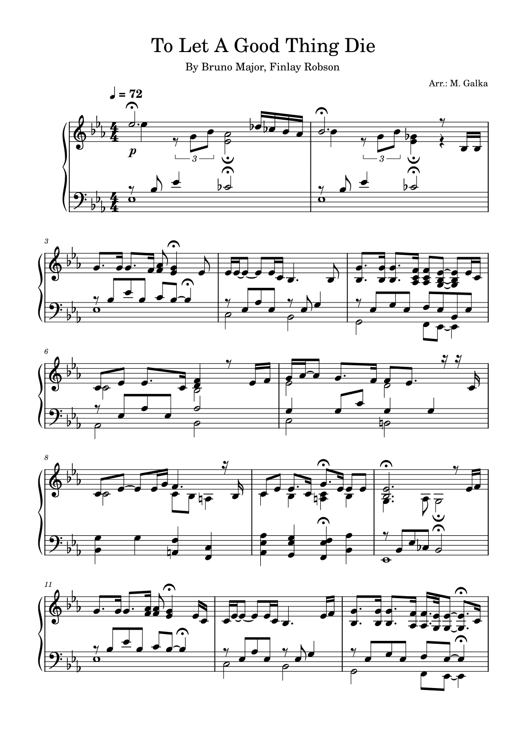 To Let A Good Thing Die (arr. M. Galka)