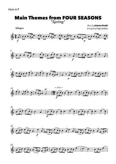 Main Themes from Four Seasons “Spring” (arr. Tiago Cordeiro)