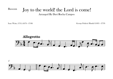 Joy to the world! the Lord is come! (arr. Davi Rocha Campos)