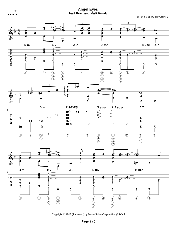 Angel Eyes (arr. Steven King)