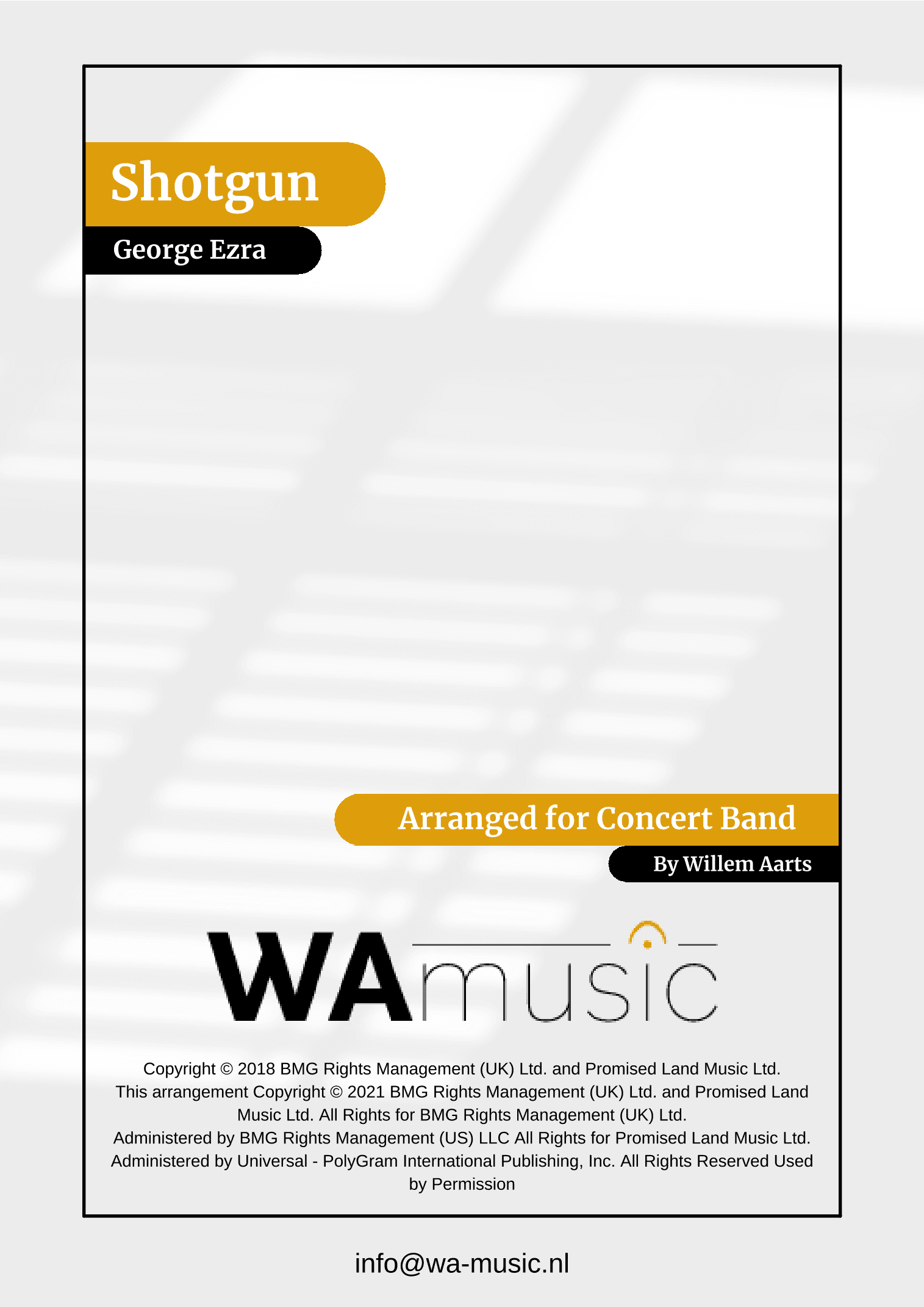 Shotgun (arr. Willem Aarts)