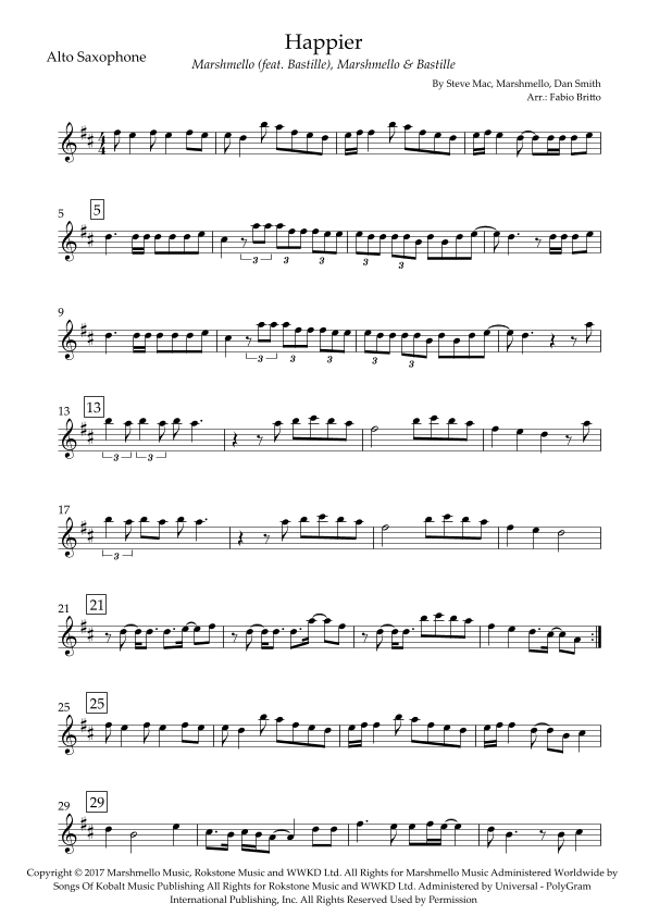 Happier (arr. Fabio Britto)