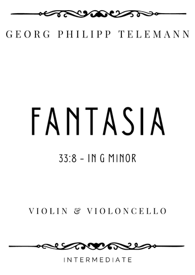 Telemann - Fantasia in G minor (TWV 33:8) - Intermediate (arr. Piacere Music Sheets)