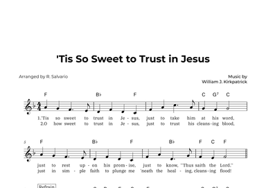 'Tis So Sweet to Trust in Jesus (Key of F Major) (arr. R. Salvario)