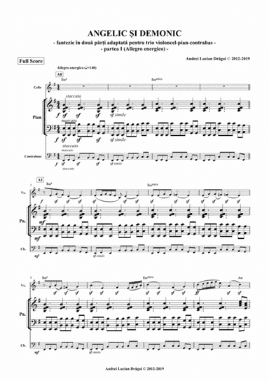 ANGELIC SI DEMONIC (Angelic and demonic) - musical fantasy in two parts for instrumental trio (cell