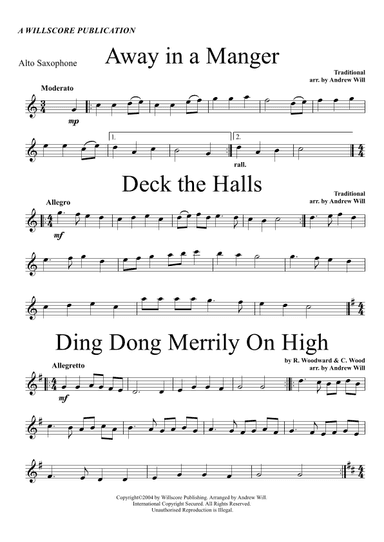 Christmas Carol Selections - Alto Saxophone (arr. Willscore Publishing)