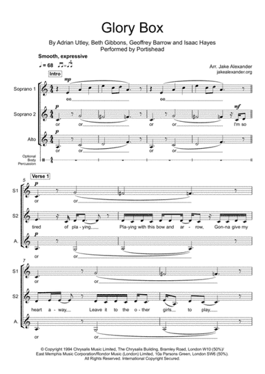 Glory Box (arr. Jake Alexander)