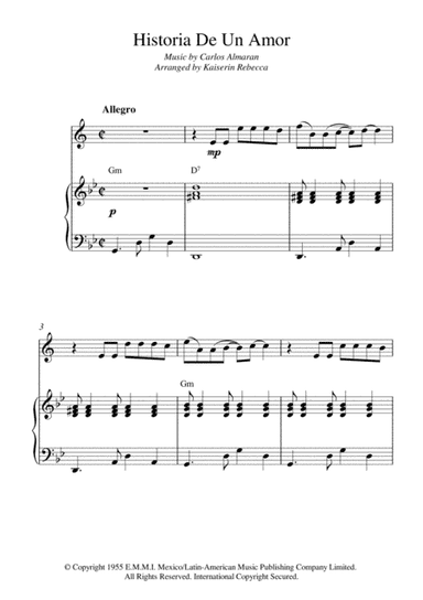 Historia De Un Amor (arr. Kaiserin Rebecca)