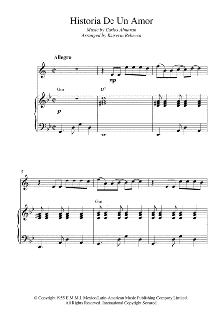 Historia De Un Amor (arr. Kaiserin Rebecca)