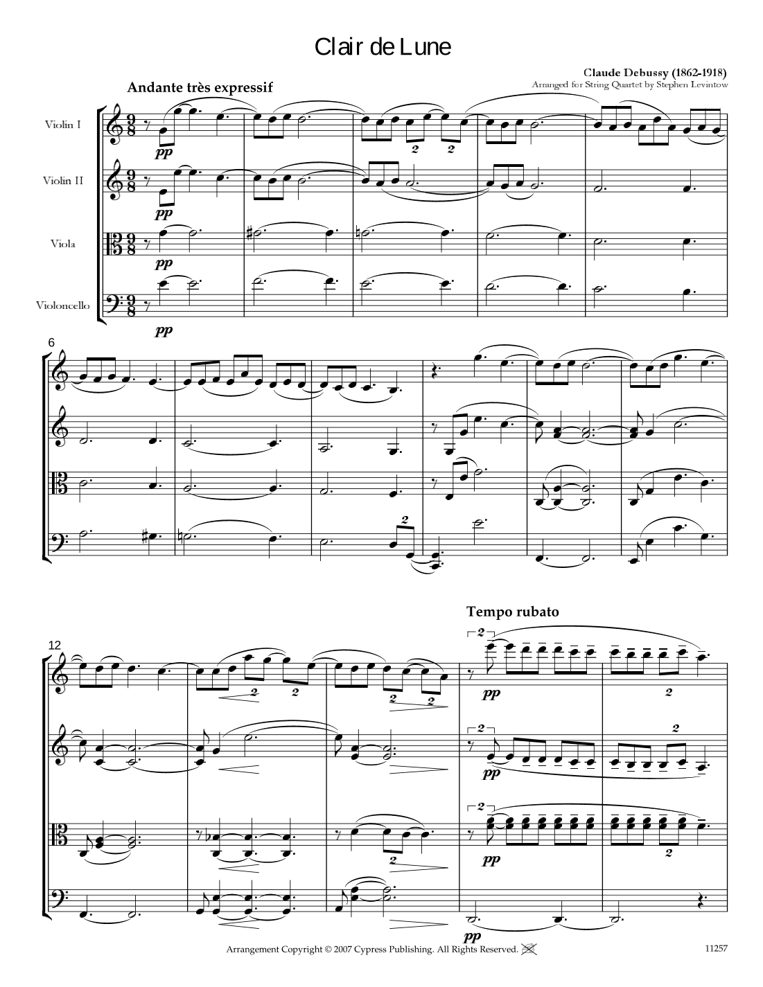 Clair de Lune (arr. Stephen Levintow)