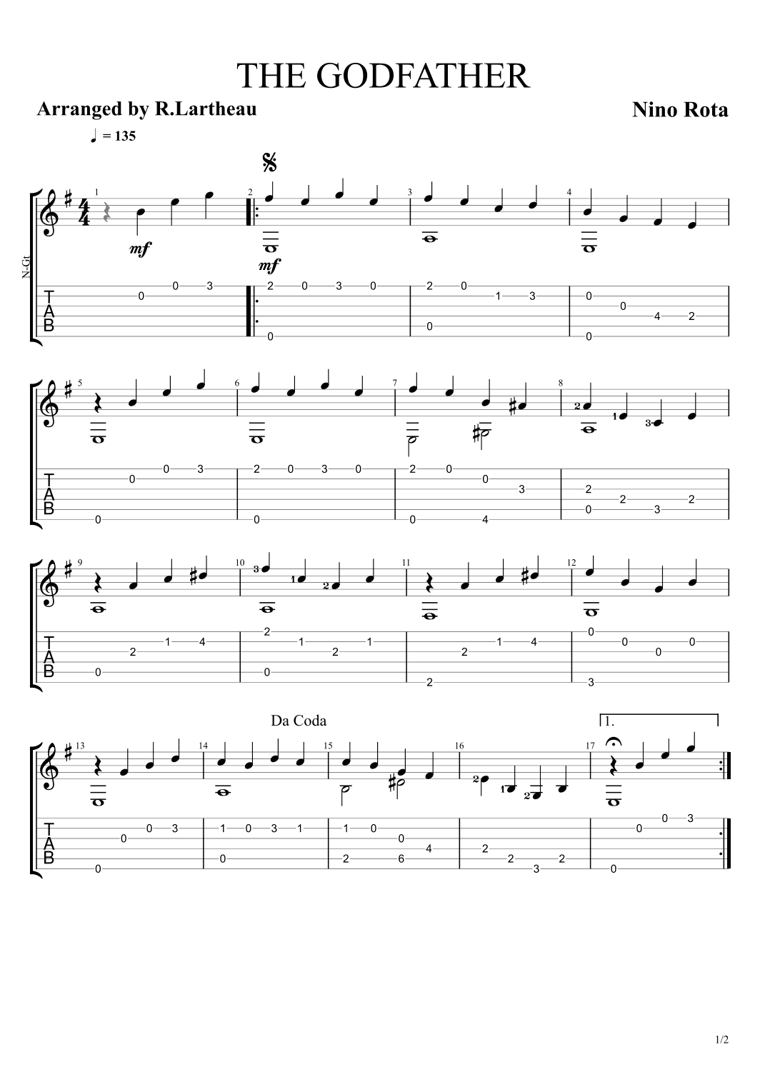 The Godfather (main Theme) (arr. Roger Lartheau)
