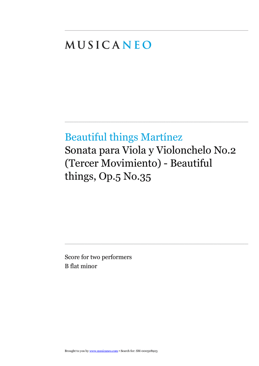 Sonata para Viola y Violonchelo No.2 (Tercer movimiento)-Beautiful things Op.5 No.35