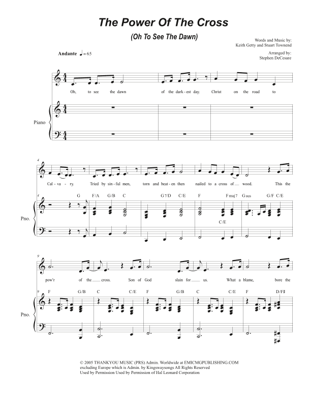 The Power Of The Cross (oh To See The Dawn) (arr. Stephen DeCesare)