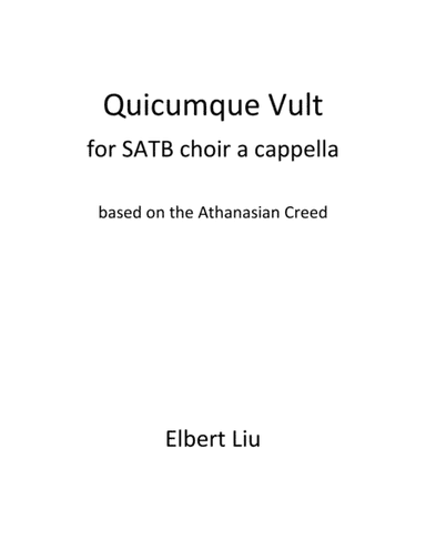Quicumque Vult for SATB choir a cappella