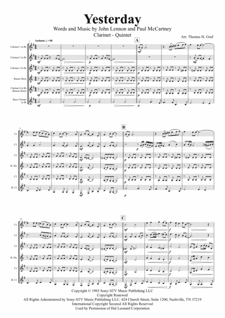 Yesterday (arr. Thomas H. Graf)