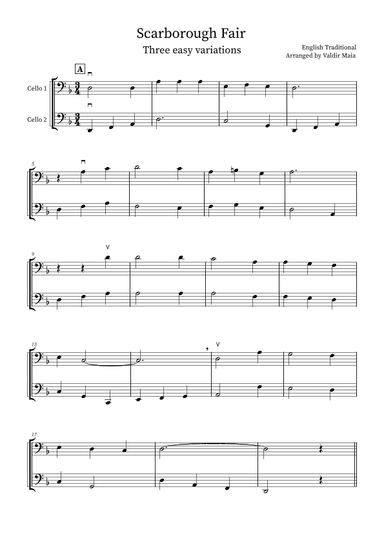 Scarborough Fair - 3 easy variations (arr. Valdir Maia)