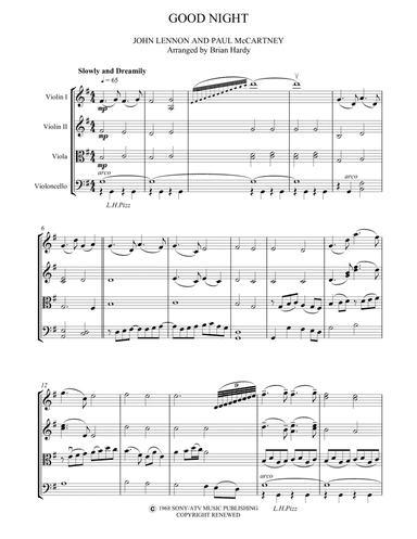 Good Night (arr. Brian Hardy, Bacchus Quartet)
