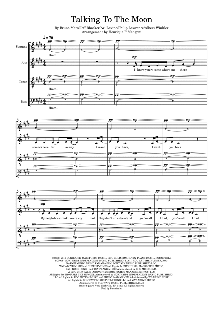 Talking To The Moon (arr. Henrique F Mangoni)